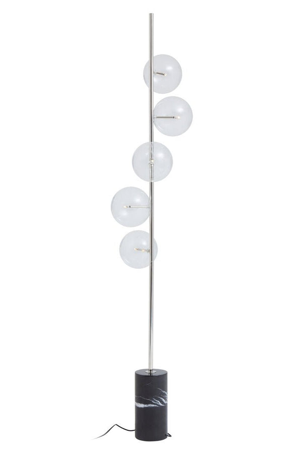 Abira Nickel and Black Marble Floor Lamp - Canwell Interiors Limited - Xshowhome