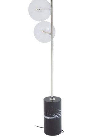 Abira Nickel and Black Marble Floor Lamp - XShowhome Limited - Xshowhome