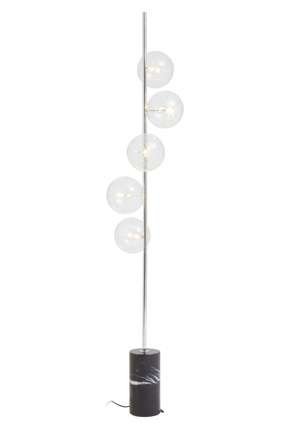Abira Nickel and Black Marble Floor Lamp - XShowhome Limited - Xshowhome