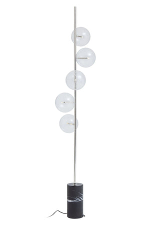 Abira Nickel and Black Marble Floor Lamp - XShowhome Limited - Xshowhome
