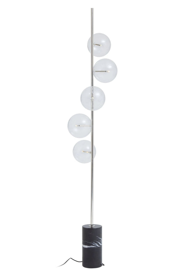 Abira Nickel and Black Marble Floor Lamp - XShowhome Limited - Xshowhome