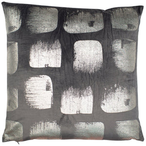 Abstract Squares on Grey Velvet 50x50 - Canwell Interiors Limited - Malini