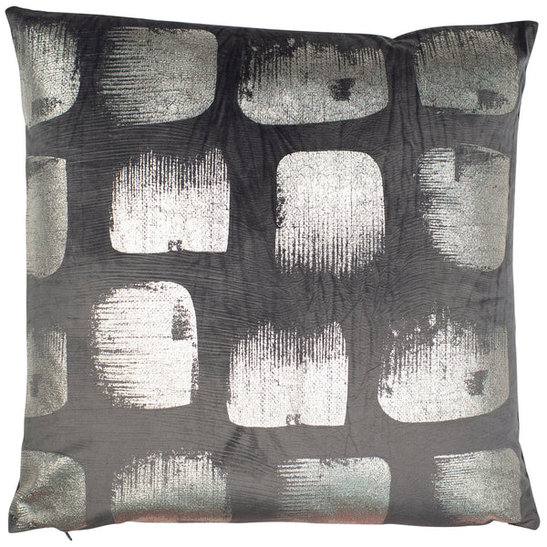 Abstract Squares on Grey Velvet 50x50 - Canwell Interiors Limited - Malini