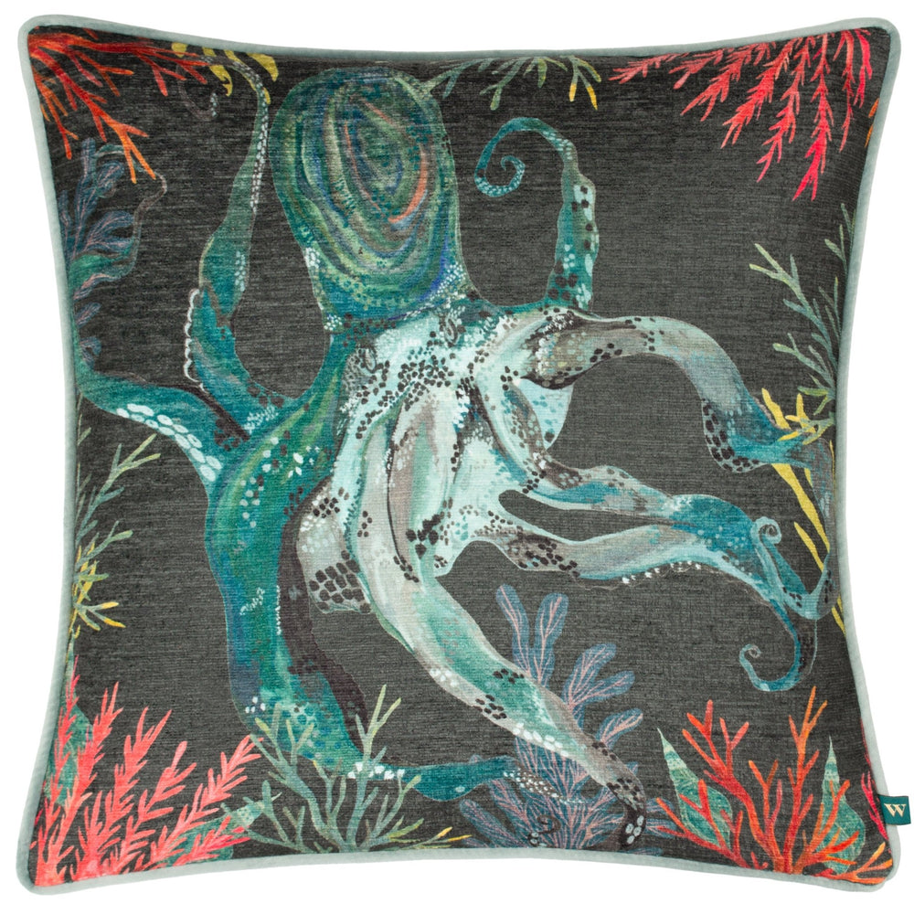 Abyss Octupus 43x43 Feather Filled Cushion Lichen - Canwell Interiors Limited - Riva