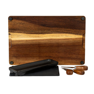 Acacia Cheese Board Set With Grey Bowl, Slate and Cutlery - Canwell Interiors Limited - Hills