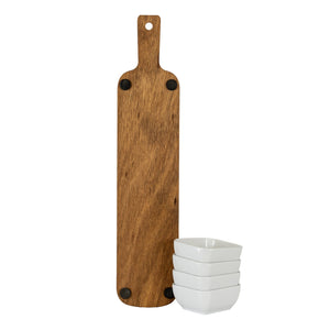 Acacia Serving Board including Four Ceramic Serving Bowls - Canwell Interiors Limited - Hills