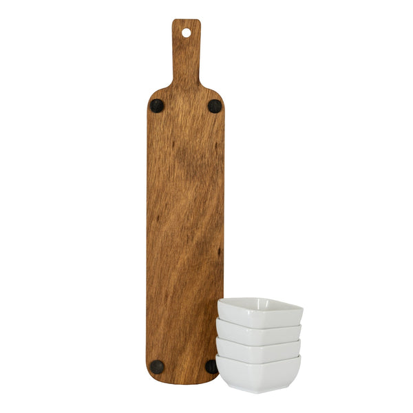 Acacia Serving Board including Four Ceramic Serving Bowls - Canwell Interiors Limited - Hills