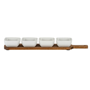 Acacia Serving Board including Four Ceramic Serving Bowls - Canwell Interiors Limited - Hills