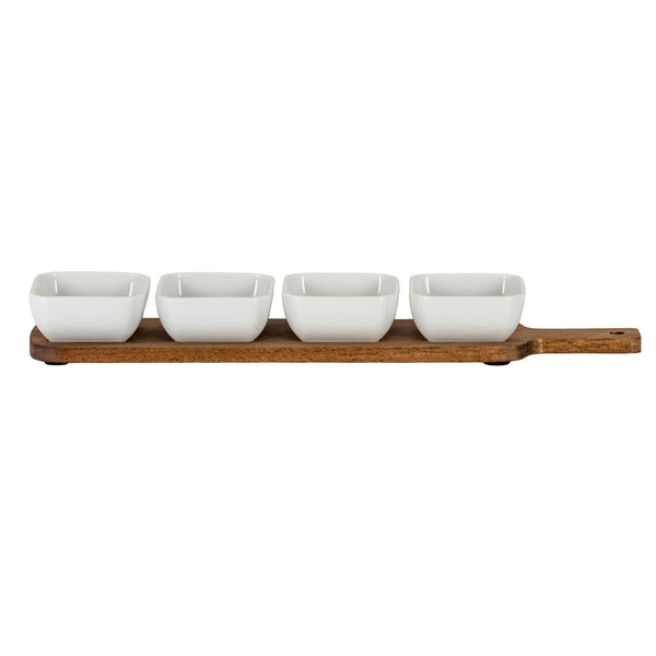 Acacia Serving Board including Four Ceramic Serving Bowls - Canwell Interiors Limited - Hills