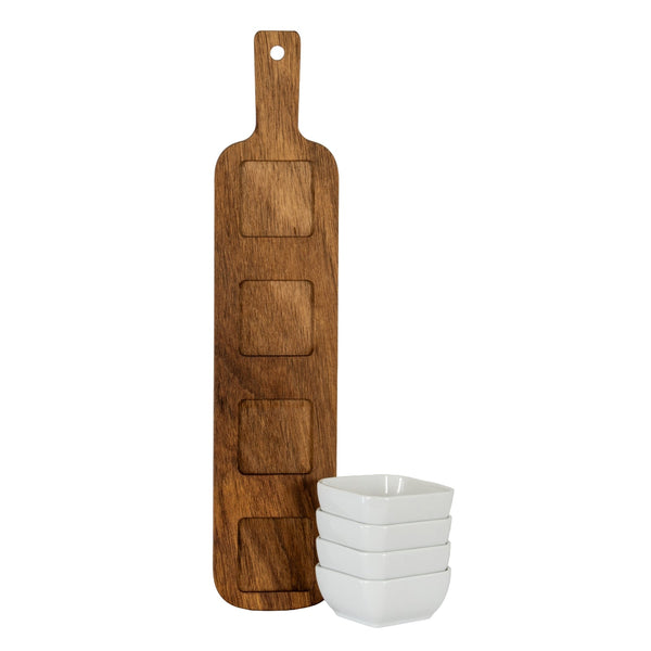 Acacia Serving Board including Four Ceramic Serving Bowls - Canwell Interiors Limited - Hills