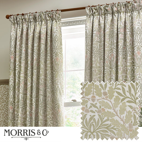 Acorn Multi 167x182 Pencil Pleat Curtains Stone/sage - Canwell Interiors Limited - Riva
