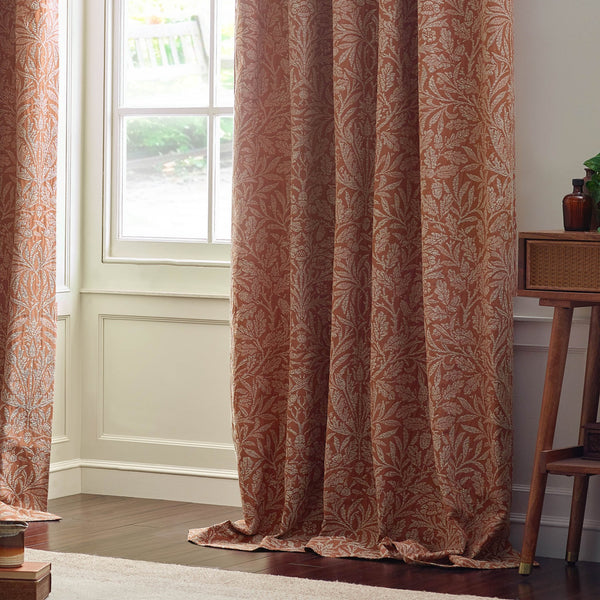 Acorn Tonal 117x182 Pencil Pleat Curtains Brick - XShowhome Limited - Riva