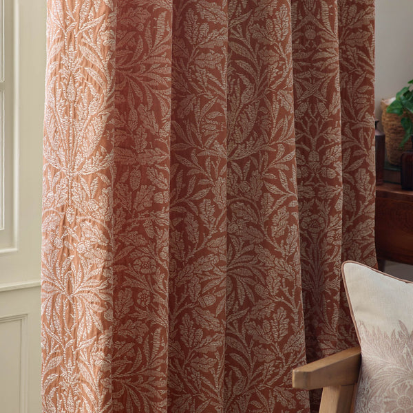 Acorn Tonal 117x182 Pencil Pleat Curtains Brick - XShowhome Limited - Riva