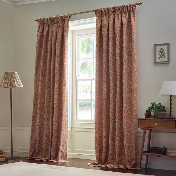 Acorn Tonal 117x182 Pencil Pleat Curtains Brick - XShowhome Limited - Riva