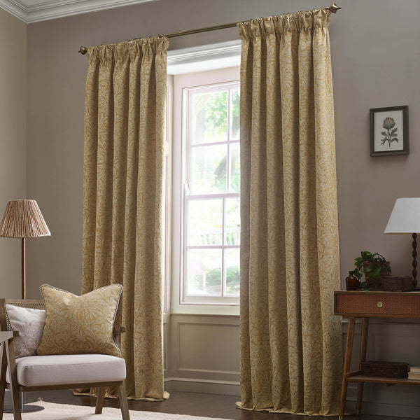 Acorn Tonal 167x137 Pencil Pleat Curtains Gold - XShowhome Limited - Riva