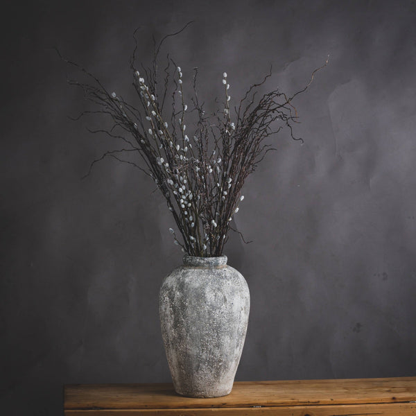 Aged Stone Tall Ceramic Vase - Canwell Interiors Limited - Hills