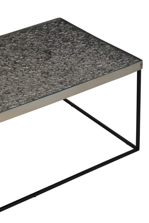 Akola Rectangle Coffee Table in Silver and Glass - Canwell Interiors Limited - Xshowhome