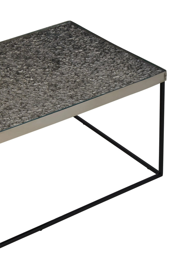 Akola Rectangle Coffee Table in Silver and Glass - XShowhome Limited - Xshowhome
