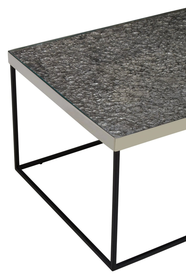 Akola Rectangle Coffee Table in Silver and Glass - XShowhome Limited - Xshowhome