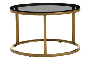 Alana Set of 2 Gold and Black Round Nesting Coffee Tables - Canwell Interiors Limited - Xshowhome