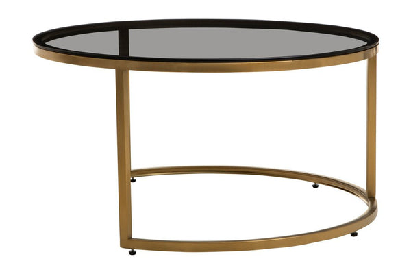 Alana Set of 2 Gold and Black Round Nesting Coffee Tables - Canwell Interiors Limited - Xshowhome