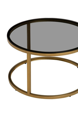 Alana Set of 2 Gold and Black Round Nesting Coffee Tables - Canwell Interiors Limited - Xshowhome