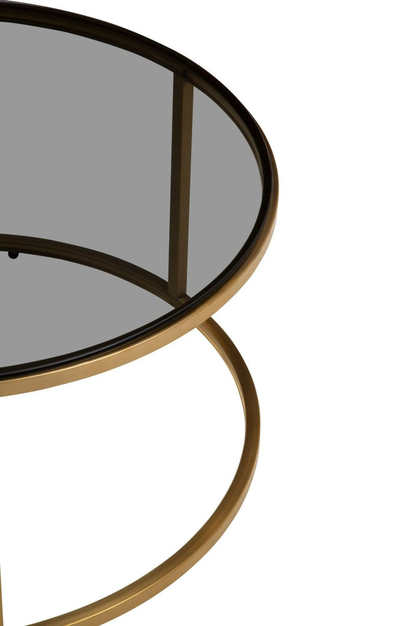 Alana Set of 2 Gold and Black Round Nesting Coffee Tables - XShowhome Limited - Xshowhome
