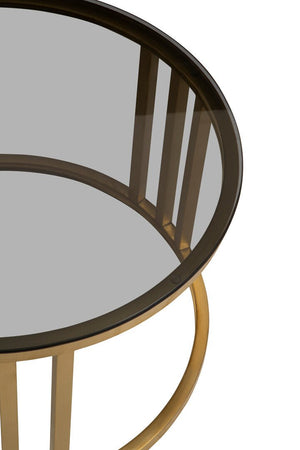 Alana Set of 2 Gold Base and Glass Top Round Nesting Coffee Tables - Canwell Interiors Limited - Xshowhome