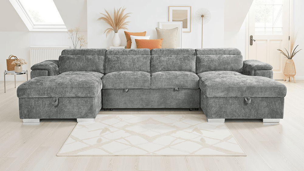 Alaya Sofabed Grey U Shape Corner - XShowhome Limited - Xshowhome