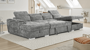 Alaya Sofabed Grey U Shape Corner - XShowhome Limited - Xshowhome
