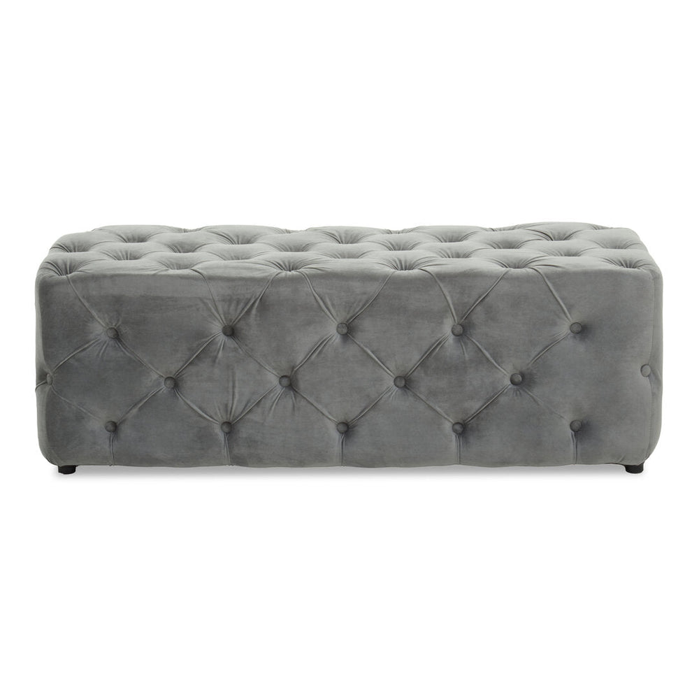Alea Grey Velvet Button Tufted Bench - Canwell Interiors Limited - Xshowhome