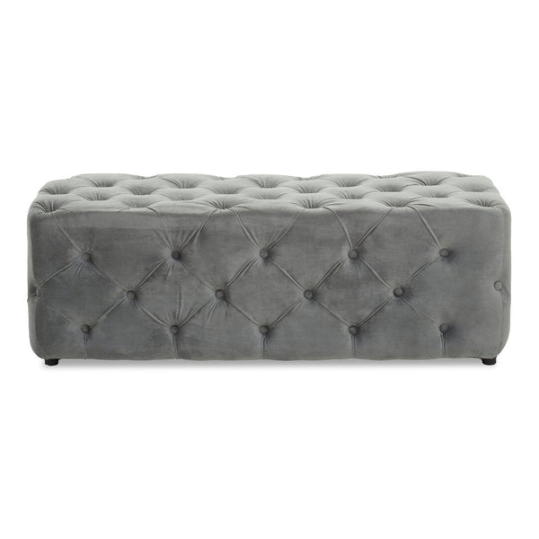 Alea Grey Velvet Button Tufted Bench - Canwell Interiors Limited - Xshowhome