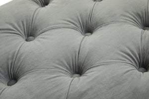 Alea Grey Velvet Button Tufted Bench - Canwell Interiors Limited - Xshowhome