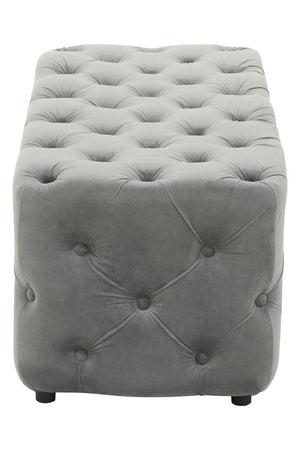 Alea Grey Velvet Button Tufted Bench - Canwell Interiors Limited - Xshowhome