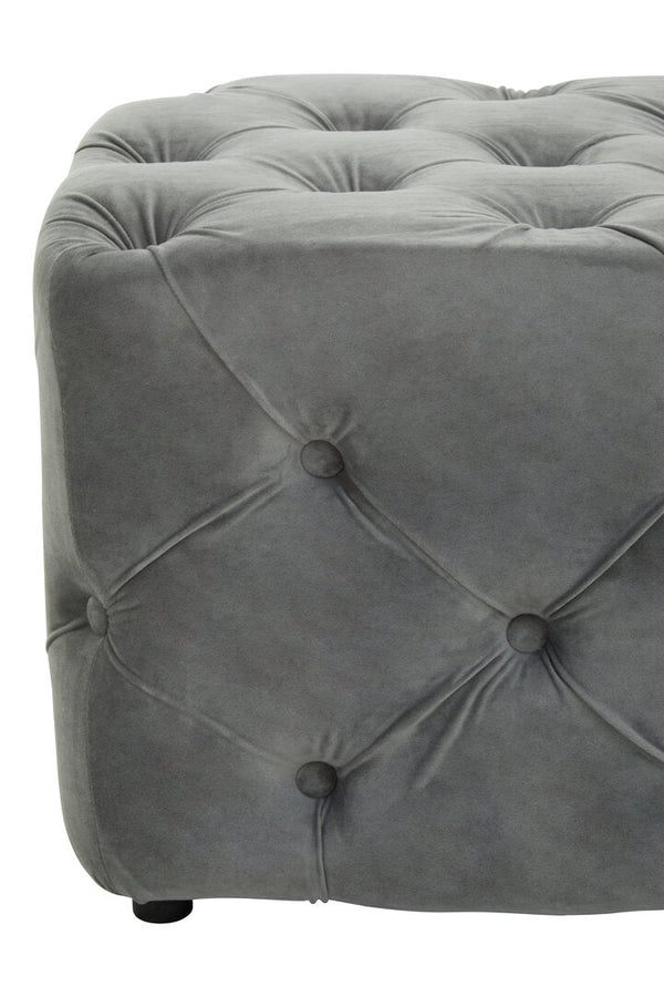 Alea Grey Velvet Button Tufted Bench - Canwell Interiors Limited - Xshowhome