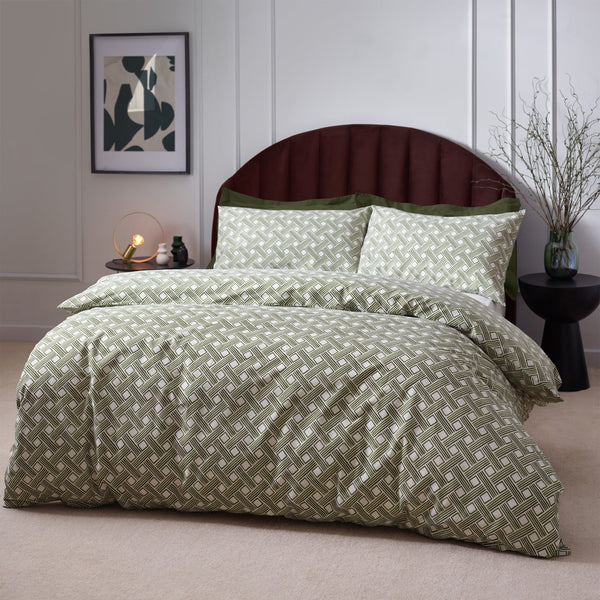 Alexa Super King Duvet Set Olive - Canwell Interiors Limited - Riva