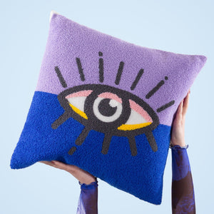 All Eyes on You 45x45 Feather Filled Cushion Lilac & Blue - Canwell Interiors Limited - Riva