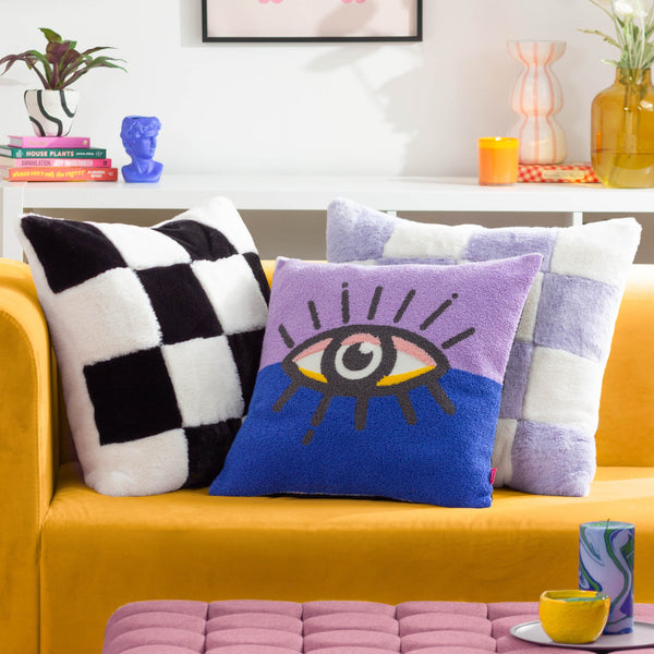 All Eyes on You 45x45 Feather Filled Cushion Lilac & Blue - Canwell Interiors Limited - Riva