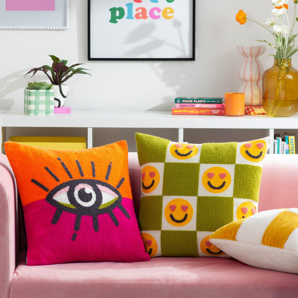 All Eyes on You 45x45 Feather Filled Cushion Orange & Pink - Canwell Interiors Limited - Riva