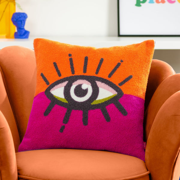 All Eyes on You 45x45 Feather Filled Cushion Orange & Pink - Canwell Interiors Limited - Riva