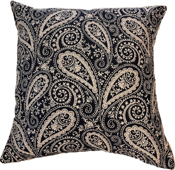 All Over Paisley on Navy 50x50 - Canwell Interiors Limited - Malini