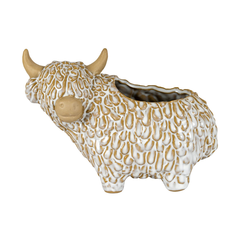 Alora Ceramic Highland Cow Planter Gazing Left - Canwell Interiors Limited - Hills