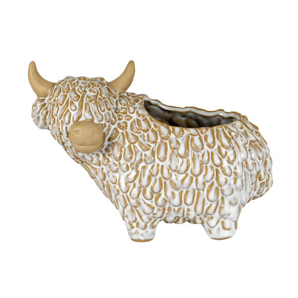 Alora Ceramic Highland Cow Planter Gazing Left - Canwell Interiors Limited - Hills