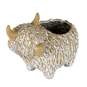 Alora Ceramic Highland Cow Planter Gazing Left - Canwell Interiors Limited - Hills