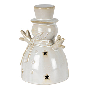 Alora Ceramic Medium Snowman With LED Light - Canwell Interiors Limited - Hills