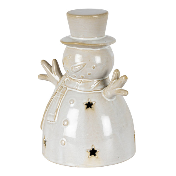 Alora Ceramic Medium Snowman With LED Light - Canwell Interiors Limited - Hills