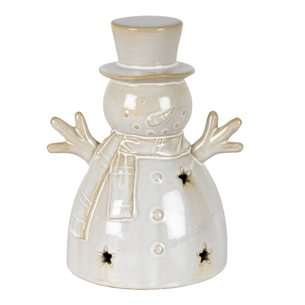 Alora Ceramic Medium Snowman With LED Light - Canwell Interiors Limited - Hills