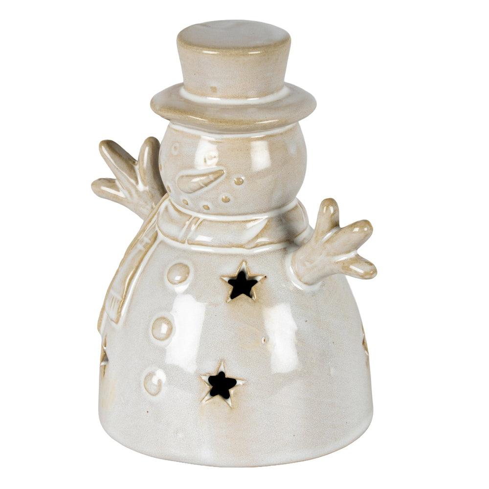 Alora Ceramic Small Snowman With LED Light - Canwell Interiors Limited - Hills