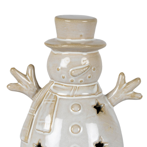 Alora Ceramic Small Snowman With LED Light - Canwell Interiors Limited - Hills