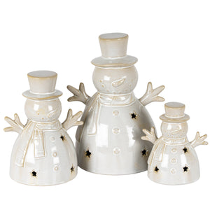 Alora Ceramic Small Snowman With LED Light - Canwell Interiors Limited - Hills